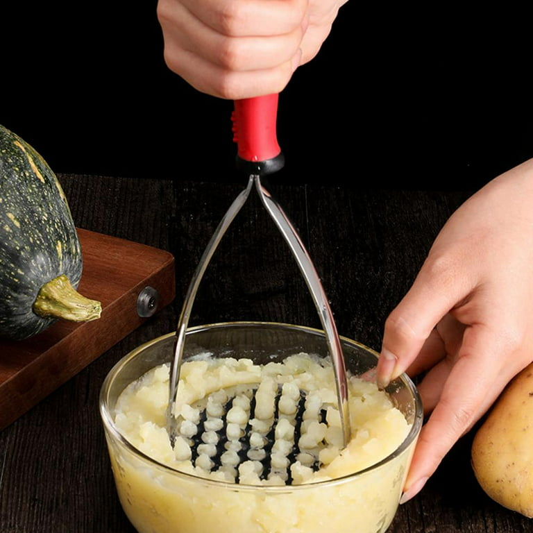 Hirigin Stainless Steel Potato Masher Hand Tool Fruits Smasher Kitchen Tools Utensil for Mash for Bean Avocado Egg Banana Tomato, Size: 9.84 x 3.74
