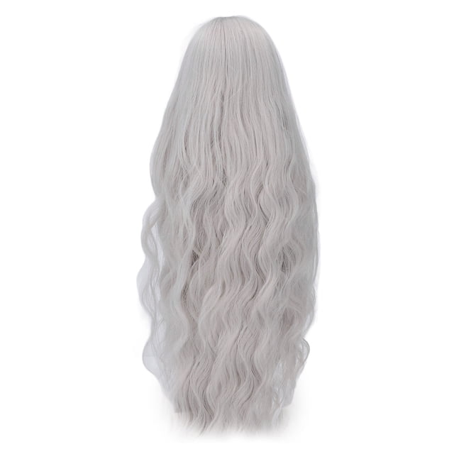 Peluca de pelo ondulado para muñeca BJD, suave, liso, color gris plateado, 1/3, para disfraces y manualidades.