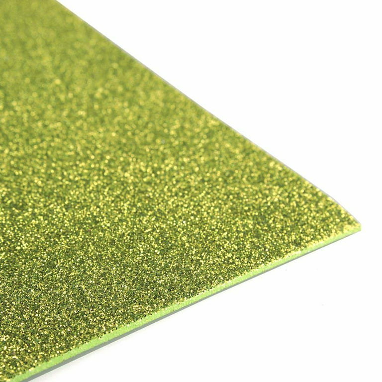 Glitter EVA Foam Sheets Arts and Crafts, 12x18 2MM, 10-Piece Emerald  Green 