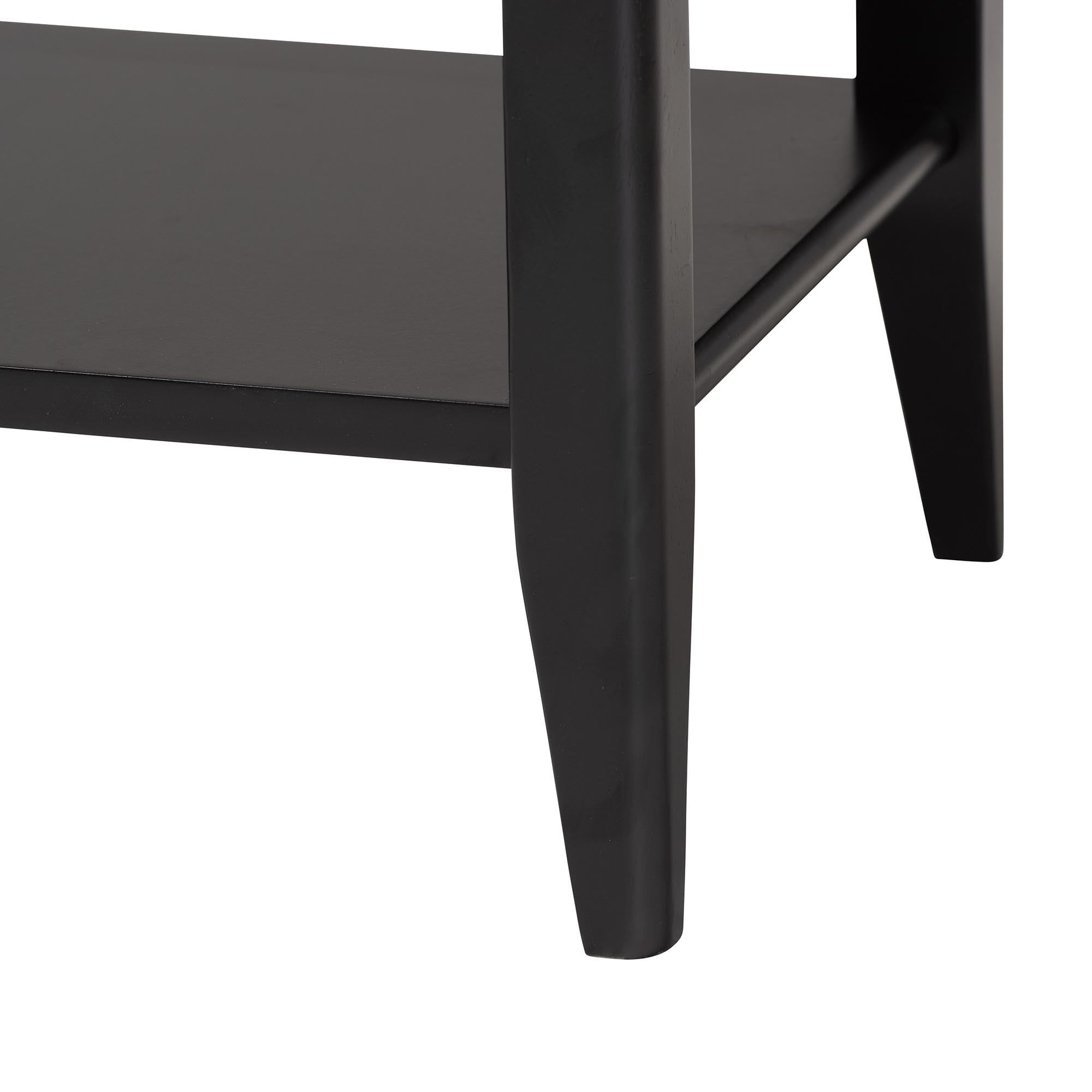 Baxton Studio Primrose Mid-Century Nightstand, 1-Drawer, Black