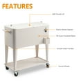 thumbnail image 5 of 80QT Insulated Cooler Cart, Rectangular Plastic Refrigeration with Opener and Cap Catcher, 2 Side Handles, Cooling 48 Hours, for Outdoor, Milk White, 5 of 9