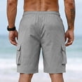 thumbnail image 3 of Yievot Cargo Shorts for Men Casual Drawstring Elastic Waist Summer Workout Gym Shorts with Pockets, 3 of 7