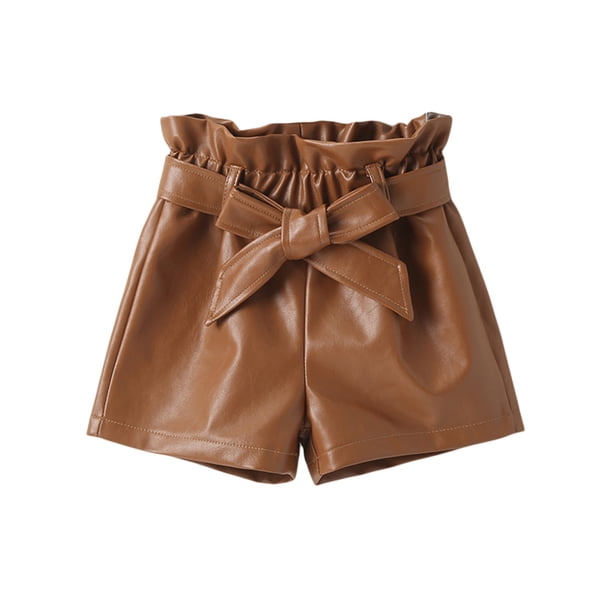 SAYOO Pantalones cortos de cuero para niñas pequeñas SAYOO moda