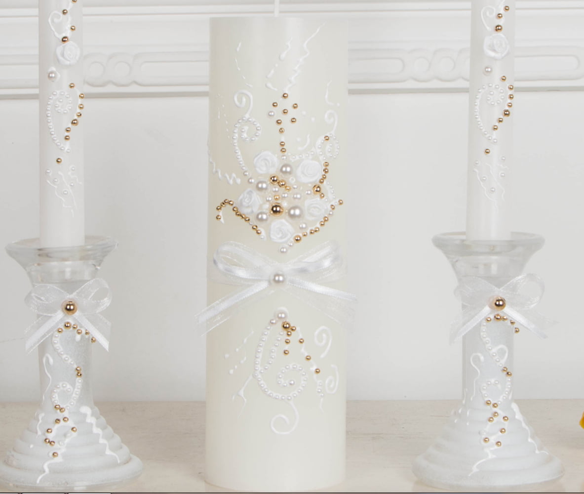 Your Choice 1 piece Wedding Unity Candle holder Gold or Silver 