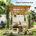thumbnail image 6 of Outsunny 6.6' x 6.6' Outdoor Pergola, Wood Gazebo Grape Trellis with Stable Structure, Dark Brown, 6 of 10