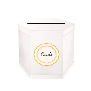 PKGSMART Card Box, White Card Receiving Box, Card Box Holder for Wedding,  Engagement, 14x12x12 inch 