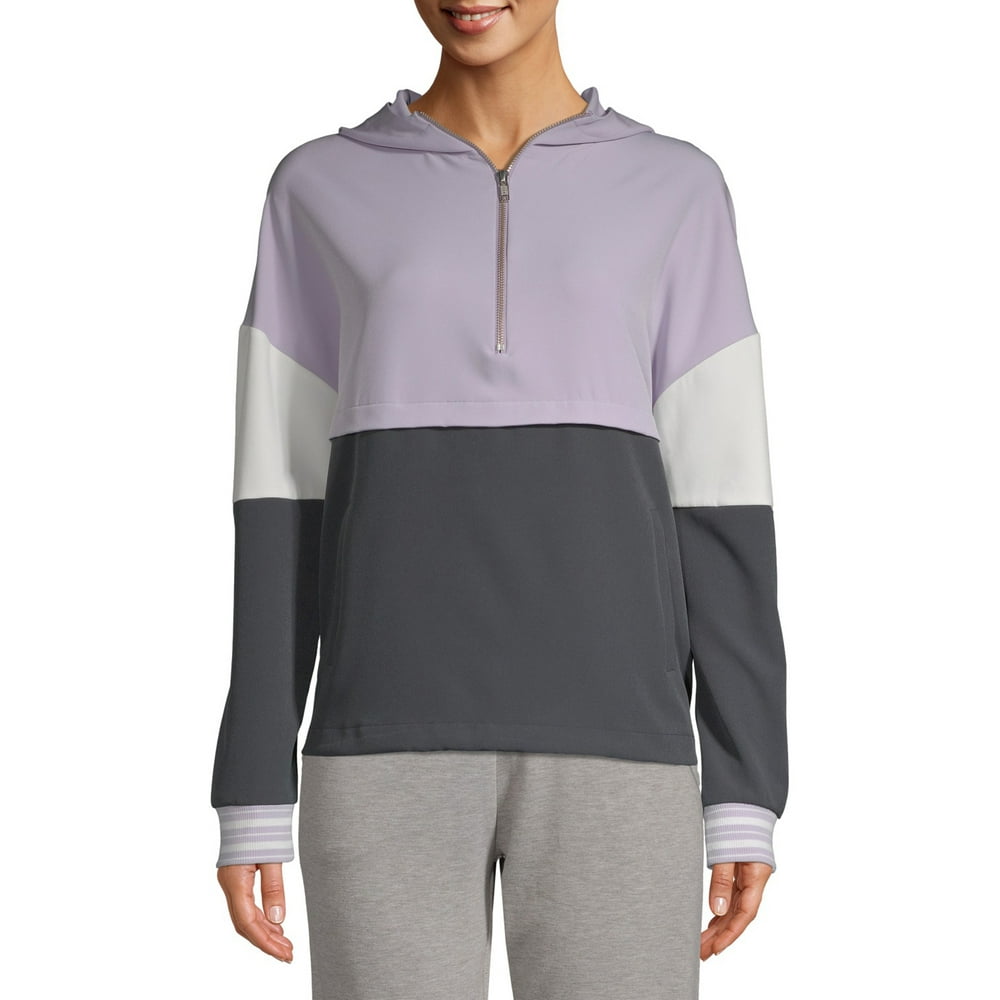 Avia Avia Women's Athleisure 1/4 Zip Colorblock Pullover Hoodie
