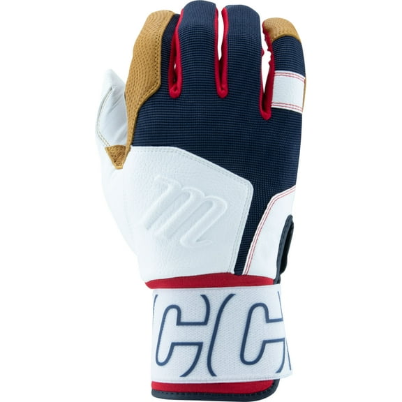 Marucci Adult Blacksmith V2 Batting Gloves Red/White/Blue Medium