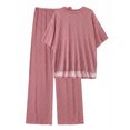 thumbnail image 2 of MINTREUS Lounge Sets for Women Knit Short Sleeve Tops and Long Pants Soft Comfy Pajamas Set Oversized 2 Piece Outfits S-4X, 2 of 8