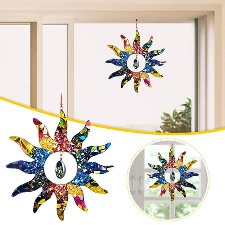 

Rdeuod Home Decor Rainbow Sun Suncatcher Sun Wind Chime Pendant