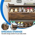 thumbnail image 4 of Dextrus Shoe Cabinet with 3 Flip Drawers,Farmhouse Shoe Storage Organizer for 24 Pairs for Entryway, Foyer, Hallway, Rustic Brown, 4 of 6