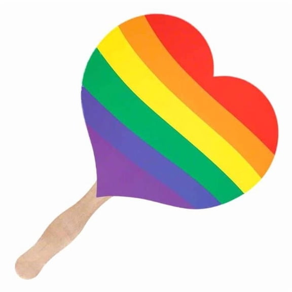 Blinkee HSNLURHFR Heart Shaped Non Light Up Rainbow Hand Fan