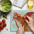 thumbnail image 3 of Zodiac Sagittarius Cutting Board, Archer Woman with Swirled Leaves Background Cartoon Zodiac Design, Decorative Tempered Glass Cutting and Serving Board, Large Size, Tan and Vermilion, by Ambesonne, 3 of 5