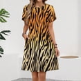 thumbnail image 2 of Tiger Pattern Dress Summer Street Style Dresses Female Short Sleeve Printed Sundress, 2 of 7