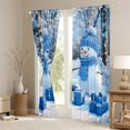 thumbnail image 3 of jejeloiu Merry Christmas Gifts Black Out Curtains,Blue Xmas Snowman Curtains Pack of 2 (42x63 Each),Happy New Year Bedroom Curtains For Girls,Super Cozy Room Decoration, 3 of 6