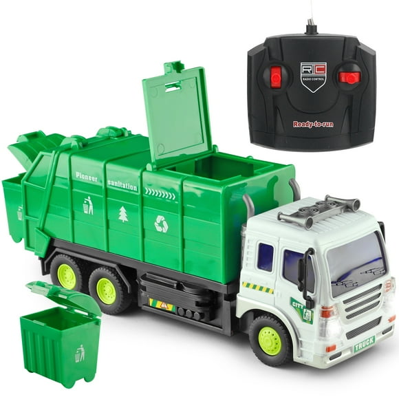 MesaSeCA Jouets d'Excavatrice Télécommandée et de Camion à Ordures avec Lumières DEL - Parfait pour les Jeunes Constructeurs Véhicules de Construction Interactifs pour Enfants de 3 Ans et Plus