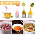 thumbnail image 4 of Infusor de té de silicona, 3 piezas de filtro de té de hierbas, lindo filtro de té de malla de acero inoxidable 304 con mango de silicona para té suelto, 4 of 5