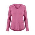 thumbnail image 3 of Breezora Chandail à Col Rond pour Femmes à Manches Longues Automne 2025 Tendance Grande Taille pour la Mode Quotidienne taille g Rose, 3 of 5