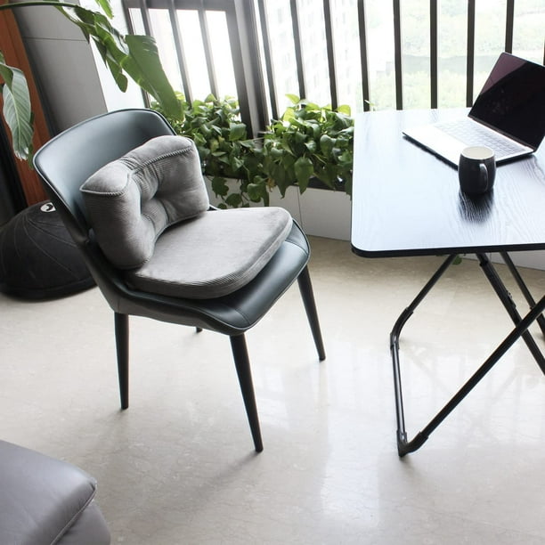 FFIY Chair Pad and Lumbar Support with Ties for Dining Chair No Slip Memory Foam Chair Cushion and Kitchen Seat Pad with Back and Machine Washable Cover 16.5 x 16.2 in