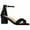 Black Suede, variant on Women Buckle Decor Chunky Heeled Sandals Elegant Summer Ankle Strap Sandals Chunky Heeled Ankle Strap Sandals Low Heeled Sandal