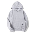 thumbnail image 4 of Nyeemya Unisex Mens Casual Hooded Sweatshirt Long Sleeve Drawstring Plain Solid Pullover Tops Gray S, 4 of 7