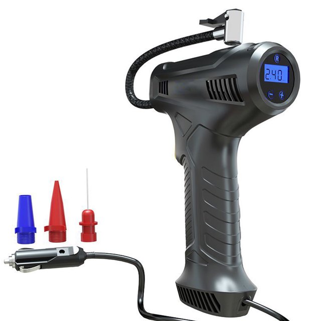 SDNall Pompe de Voiture pour Pneus, Pompe Sans Fil, Pompe de Voiture Portative Sans Fil - Affichage Numérique Intelligent, Éclairage d'Urgence Extérieur, Pompe de Voiture pour Gonflables