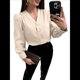 thumbnail image 2 of Blusas Informales de Negocios para Mujer, Camisas de Verano de Larga con Botones y Cuello en V, Blusas de . Albaricoque S, 2 of 8