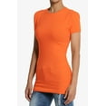 thumbnail image 3 of Women's & Juniors Basic Round Crew Neck Short Sleeve Stretch Cotton Spandex T-Shirts, 3 of 4