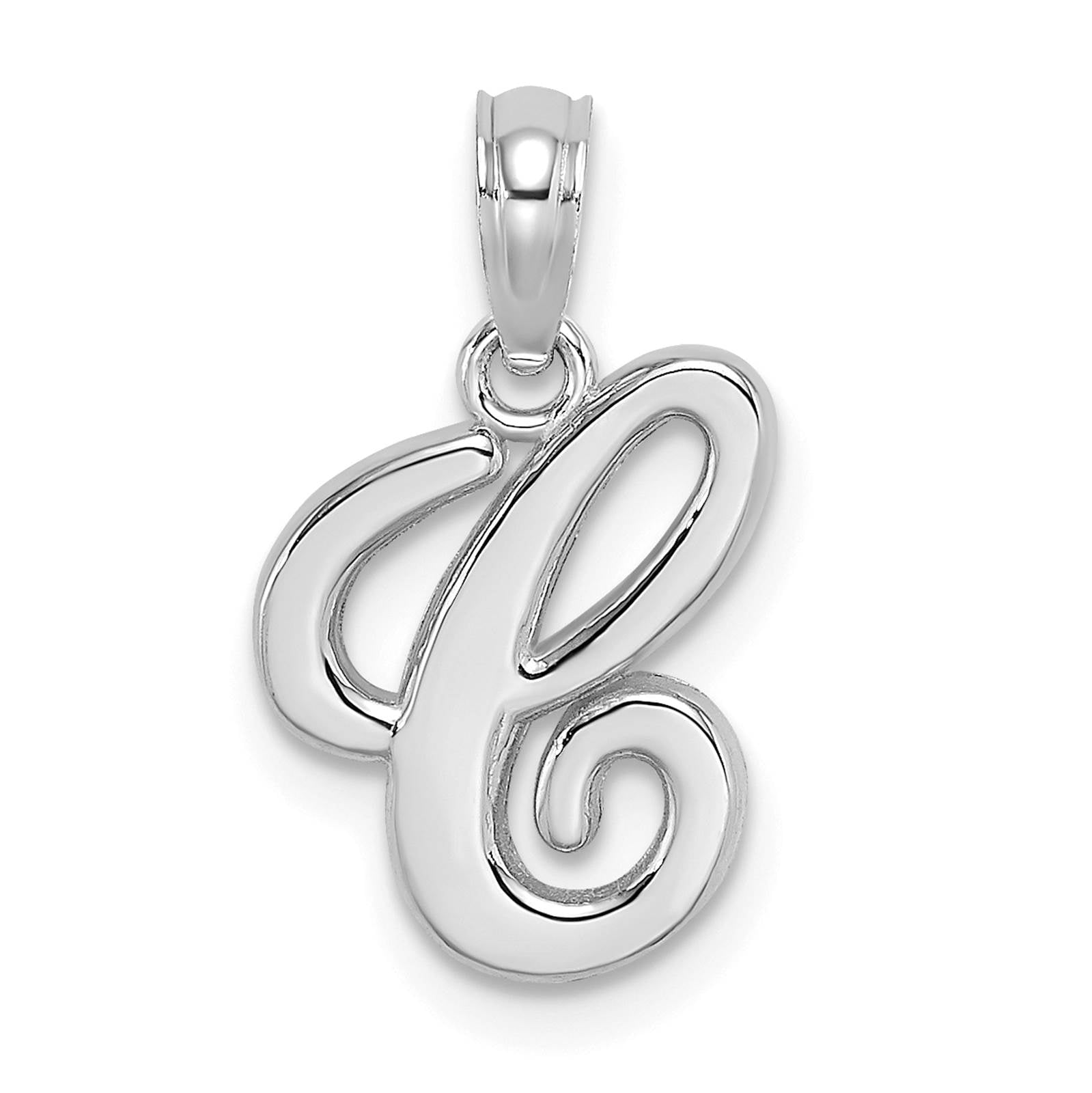 Venture Collections - 14K White Gold Polished Script Initial Letter 'C ...