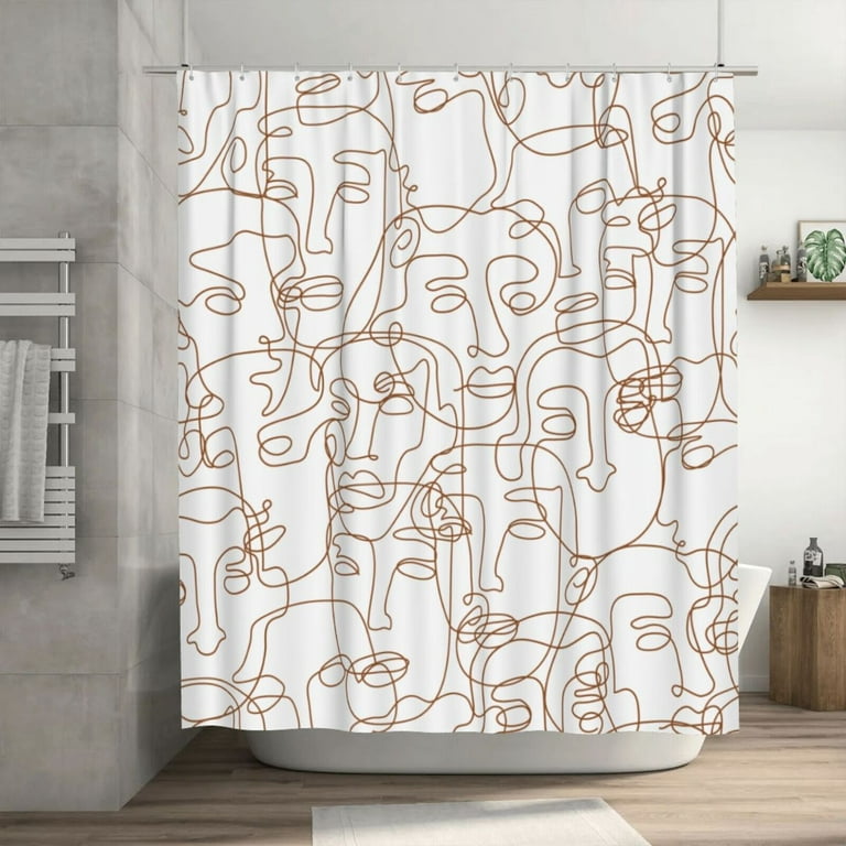 Meningsløs Mappe Grand Sonernt Modern Simple Abstract Face Shower Curtain, No Liner Needed  Waterproof Washable, 72 X 72 inch - Walmart.com