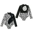 thumbnail image 5 of YiZYiF Girls Leopard Patchwork Ballet Dance Leotard Long Sleeve Gymnastic Unitard Black-B 4, 5 of 7