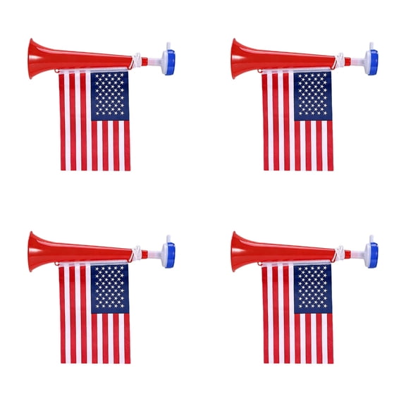 Miiottaa 4Pcs Plastic Fan Cheer Horns Soccer Event Flag Bullhorn For Event Celebration