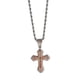 thumbnail image 2 of Collar con colgante de cruz de circonita y cadena de acero inoxidable. B-champán, 2 of 6