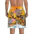 thumbnail image 3 of Kll Animals On Noah'S Ark1 Men'S Casual Summer Beach Shorts Hawaiian Shorts With Pockets-Large, 3 of 9