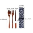 thumbnail image 4 of serony Cutlery Set Portable Washable Reusable Hydration Polishing Japanese Style Cutlery Set School Chopstick Fork Spoon Flatware with Storage Bag Type 7, 4 of 7