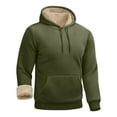 thumbnail image 4 of MGCWSH Men's Heavy Hoodie Sherpa Fleece Lined Pullover Thick Winter Hooded Sweatshirt Army Green L, 4 of 9