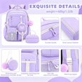 thumbnail image 4 of AoDai Love-themed schoolbag for little girls with a double shoulder strap. Large-capacity children's schoolbag with a cute little wallet and pompom pendant., 4 of 6