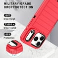 thumbnail image 4 of Petocase for iPhone 17 Pro Case,Shockproof Rugged Protection [No Screen Protector] Heavy Duty Dust/Drop Proof 3-Layer Durable Cover for iPhone 17 Pro 6.3'' Case,Red/Black, 4 of 8