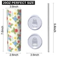 thumbnail image 3 of Pioneer Flower Floral Print Pattern 20oz Skinny Tumbler with Straw & Lid, Double Wall Vacuum Insulated Cup, Leak-Proof, Cup Holder Friendly, Hot 6H Cold 12H, 3 of 6