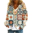 thumbnail image 2 of LOVZFMLL Vestes pour Femmes Mode Cardigan Imprimé Veste Décontractée Mode Manches Longues Col Haut/chemise à Capuche Décontractée, 2 of 5