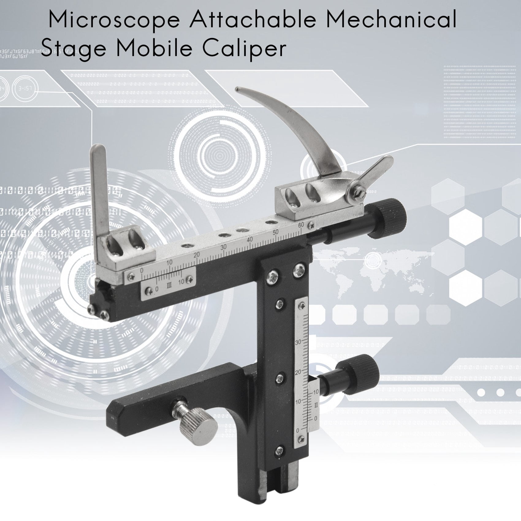 X-Y Mechanical Stage Microscope Moveable Stage With X-Y Caliper & Scale ...