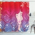 thumbnail image 1 of Ambesonne Modern Shower Curtain, Little Mermaid Face Hair, 69"Wx84"L, Red Violet Cream, 1 of 3