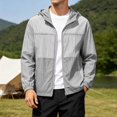 thumbnail image 3 of Sun Hoodie Mens Summer Fall Long Sleeve Loose Casual Lightweight Zip Up Hooded Sun Jacket Outerwear with Pockets, 3 of 9