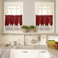 thumbnail image 2 of Red Christmas Kitchen Curtain 2 Panels Tiers Curtains 24 Inch Length, Xmas Snowflake Tree Curtains Rod Pocket Curtains Window Drapes Treatment Window Cafe Curtains, 2 of 5