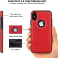 thumbnail image 5 of AIOVETEAB Compatible with iPhone XS Max Case Premium Leather TPU Hybrid Case Cover,Red, 5 of 7