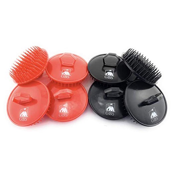 GBS Shampoo Scalp Massage Brush No.100 8 Pack (4 Black and 4 Red