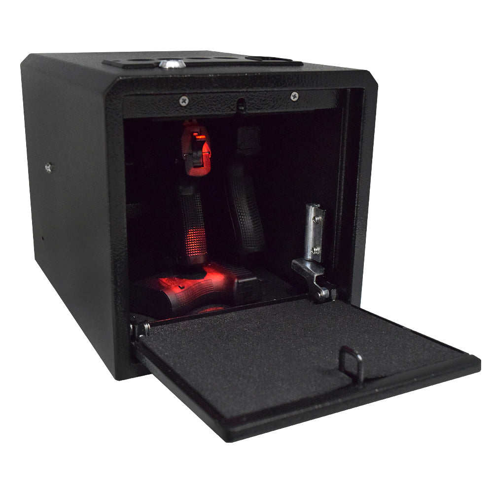 Stealth Quick Access 5 Pistol Gun Safe with Biometric System, 12" x 9" x 9", Solid Steel
