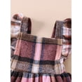 thumbnail image 4 of Suealasg Toddler Baby Girls Overall Dress Infant Fly Sleeve Plaid A-line Dress Casual Daily Dress Clothes, 4 of 8