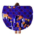 thumbnail image 1 of LADDKA 60 inch Round Beach Towel Blanket Orange Abstractionism Abstract Pattern in Gustav Klimt Purple Annulus Travel Circle Circular Towels Mat Tapestry Beach Throw, 1 of 2