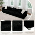 thumbnail image 3 of Timbernest 114" Corduroy Sofa Couch, 4-Seater Sofa for Living Room, Comfy Upholstered Couch with 5 Throw Pillows, Black, 3 of 6